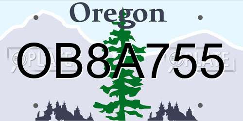 OB8A755 Oregon License Plate