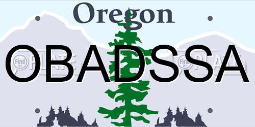 OBADSSA Oregon License Plate