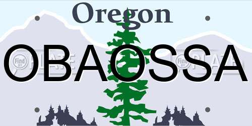 OBAOSSA Oregon License Plate