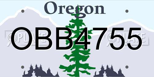 OBB4755 Oregon License Plate