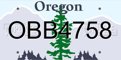 OBB4758 Oregon License Plate