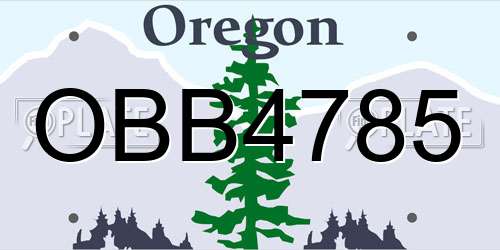 OBB4785 Oregon License Plate