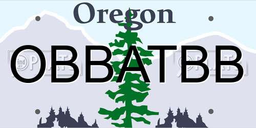 OBBATBB Oregon License Plate