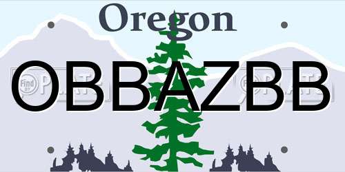 OBBAZBB Oregon License Plate