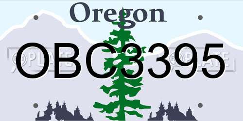 OBC3395 Oregon License Plate