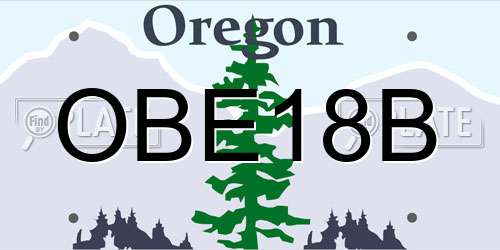 OBE18B Oregon License Plate