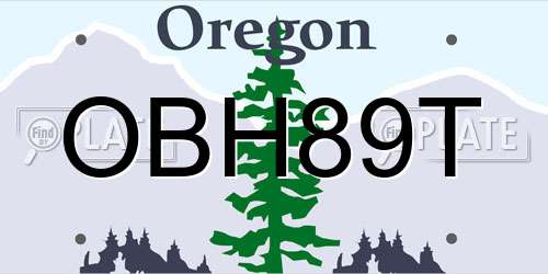 OBH89T Oregon License Plate