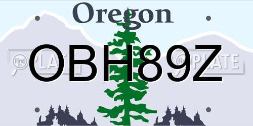OBH89Z Oregon License Plate
