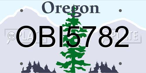 OBI5782 Oregon License Plate