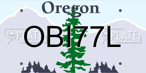 OBI77L Oregon License Plate