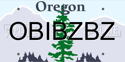 OBIBZBZ Oregon License Plate