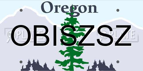 OBISZSZ Oregon License Plate