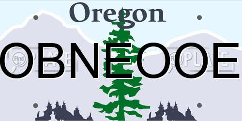 OBNEOOE Oregon License Plate