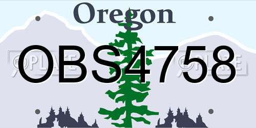 OBS4758 Oregon License Plate