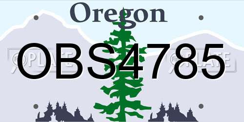 OBS4785 Oregon License Plate