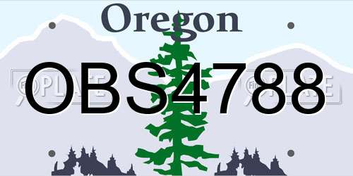 OBS4788 Oregon License Plate