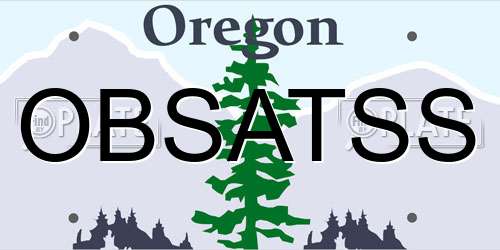 OBSATSS Oregon License Plate