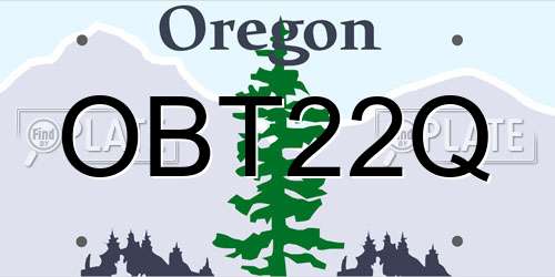 OBT22Q Oregon License Plate