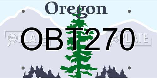 OBT270 Oregon License Plate