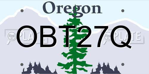 OBT27Q Oregon License Plate