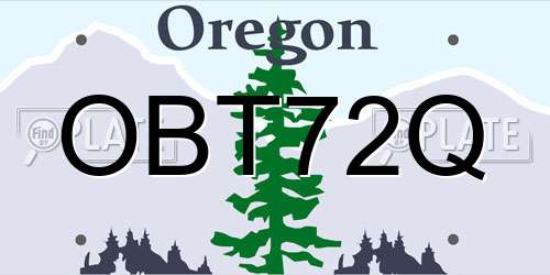 OBT72Q Oregon License Plate