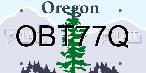 OBT77Q Oregon License Plate