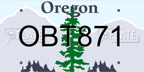 OBT871 Oregon License Plate