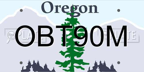OBT90M Oregon License Plate