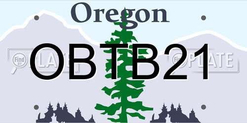 OBTB21 Oregon License Plate