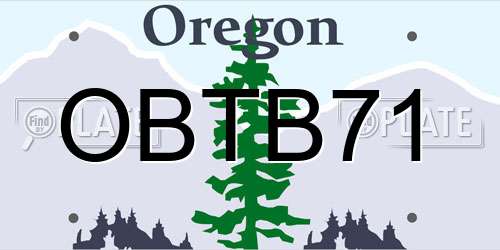 OBTB71 Oregon License Plate