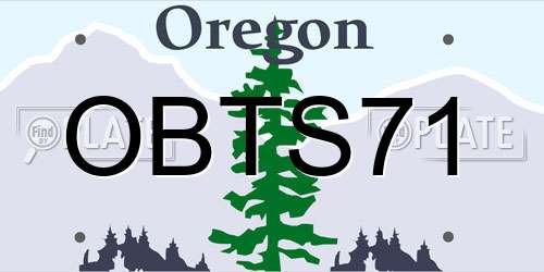 OBTS71 Oregon License Plate