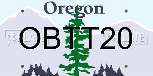 OBTT20 Oregon License Plate