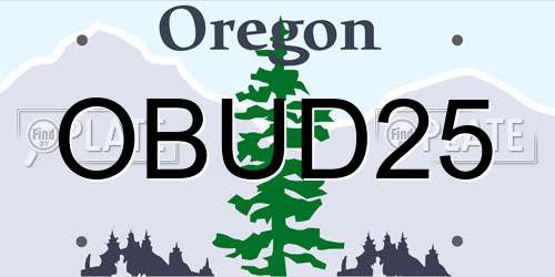 OBUD25 Oregon License Plate