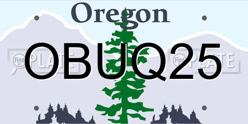 OBUQ25 Oregon License Plate