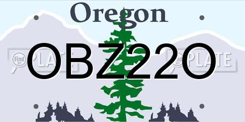 OBZ22O Oregon License Plate