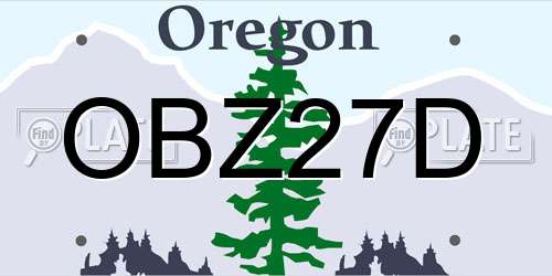 OBZ27D Oregon License Plate