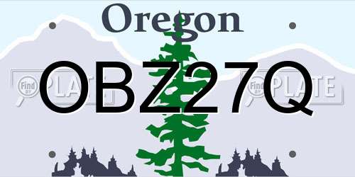 OBZ27Q Oregon License Plate