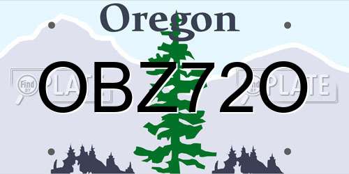 OBZ72O Oregon License Plate