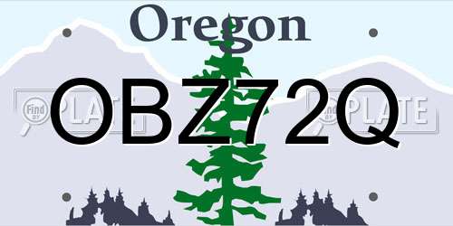 OBZ72Q Oregon License Plate