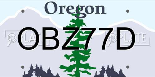 OBZ77D Oregon License Plate