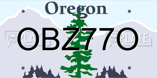 OBZ77O Oregon License Plate