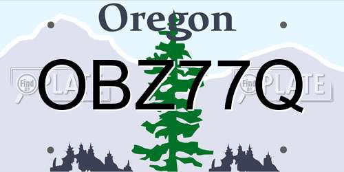 OBZ77Q Oregon License Plate