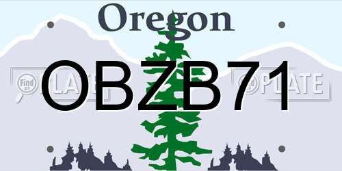 OBZB71 Oregon License Plate