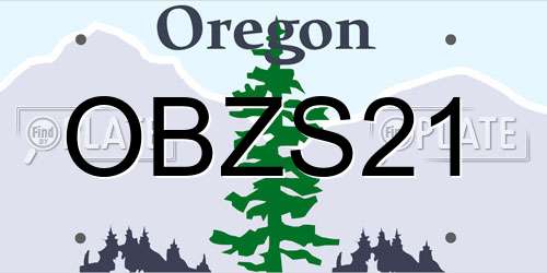 OBZS21 Oregon License Plate