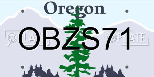 OBZS71 Oregon License Plate
