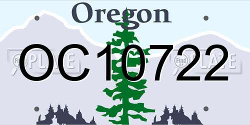 OC10722 Oregon License Plate