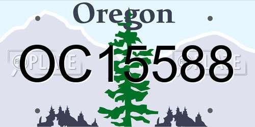 OC15588 Oregon License Plate