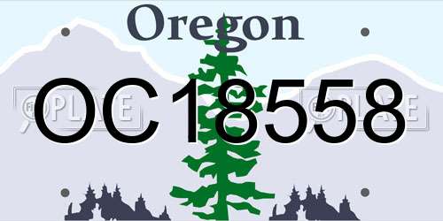 OC18558 Oregon License Plate