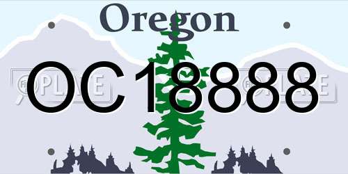 OC18888 Oregon License Plate