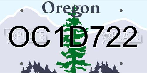 OC1D722 Oregon License Plate
